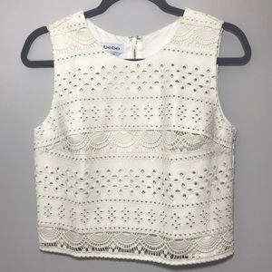 Bebe Off white top